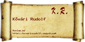 Kővári Rudolf névjegykártya
